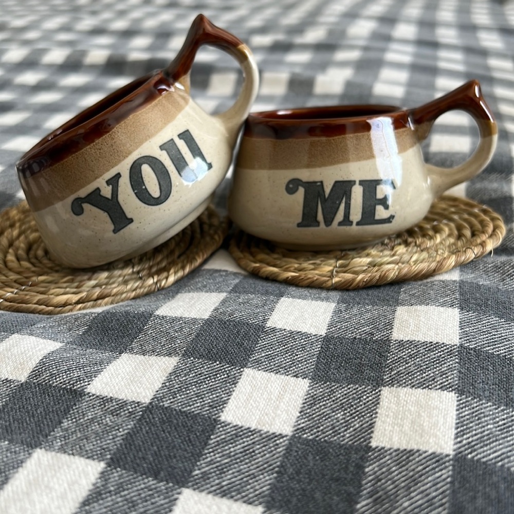 Vintage YOU ME cups ceramic - Picture 1 of 8